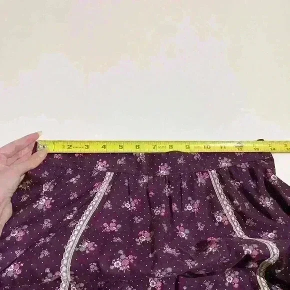 Vintage Gunne Sax 1970s Womens Floral Lace Prairie Calico Cottagecore Skirt 13 - Picture 11 of 16